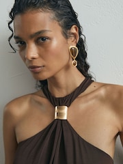 Atelier Chocolate Jersey Hardware-Detail 맥시 드레스 - 8의 이미지 3