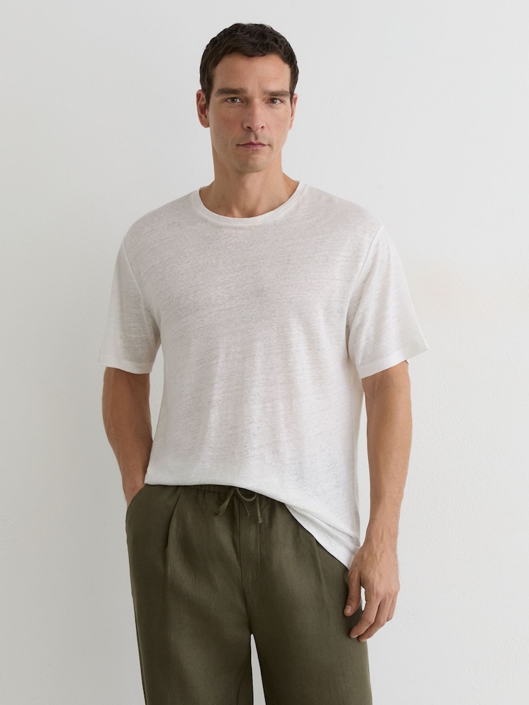 Reiss White Langley Relaxed-Fit Crew-Neck T-Shirt - Image 1 of 6