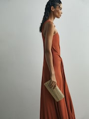 Atelier Rust Hardware-Detail Draped Maxi Dress - Image 4 of 9