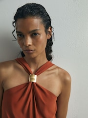 Atelier Rust Hardware-Detail Draped Maxi Dress - Image 5 of 9