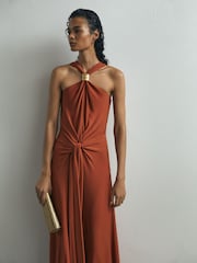Atelier Rust Hardware-Detail Draped Maxi Dress - Image 7 of 9