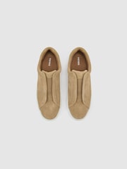 Reiss Sand Emil Suede Slip-On Elasticated Trainers - Image 2 of 4