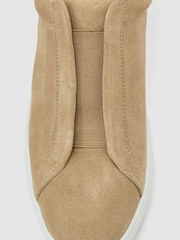 Reiss Sand Emil Suede Slip-On Elasticated Trainers - Image 4 of 4