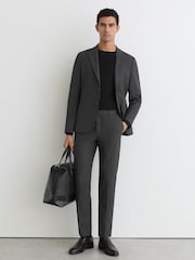 Reiss Graduate Check Tailored-Fit Suit Trousers - 圖片 1/6