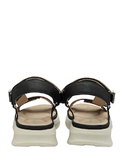 Dunlop Black Double Touch Fasten Wedge Sandals - Image 3 of 4