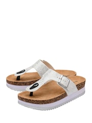 Dunlop Silver Toe Post Wedge Sandals - Image 2 of 4