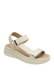 Dunlop White Double Touch Fasten Wedge Sandals - Image 1 of 4