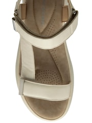 Dunlop White Double Touch Fasten Wedge Sandals - Image 4 of 4