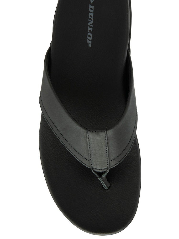 Dunlop Black Mule Toe Post Sandals - Image 4 of 4