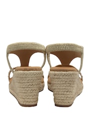 Dunlop Gold Wedge Espadrille T Bar Sandals - Image 3 of 4