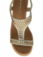 Dunlop Gold Wedge Espadrille T Bar Sandals - Image 4 of 4