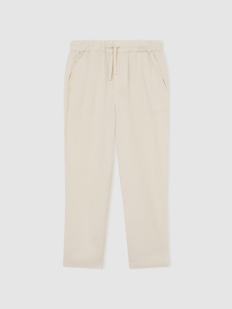 Reiss Andros Laneno Platno-Blend Dravstring Pantalone - Slika 2 od 3 Reiss Andros Laneno Platno-Blend Dravstring Pantalone - Slika 2 od 3