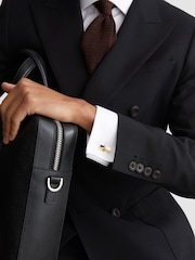 Reiss Gold/Black Carrick Twisted Bar Cufflinks - Image 4 of 5