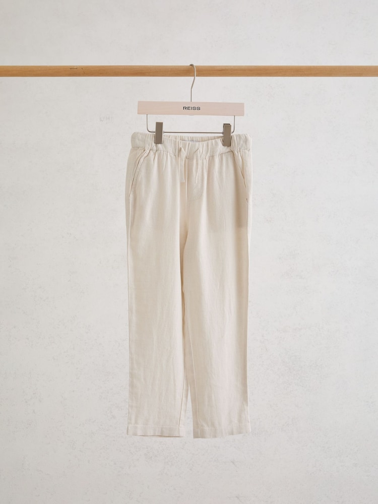 Pantalones con cordón en mezcla de lino Andros de Reiss - Imagen 2 de 3
