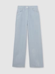 Reiss Blue Carmen Lyocell-Linen Wide-Leg Trousers - Image 2 of 6