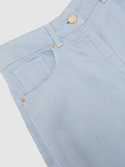 Reiss Blue Carmen Lyocell-Linen Wide-Leg Trousers - Image 6 of 6