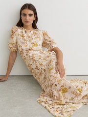 Reiss Naia Floral-Print Metallic-Thread Maxi Dress - Image 3 of 8