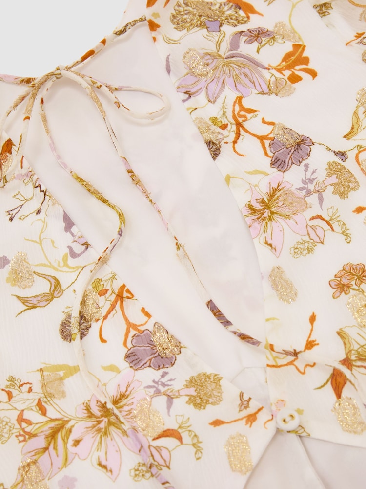 Reiss Naia Floral-Print Metallic-Thread Maxi Dress - Image 8 of 8