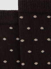 Reiss Chocolate Dotty Cotton-Blend Polka-Dot Socks - Image 3 of 3