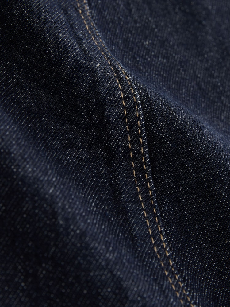 Indigoblau - Gold Button-Through Denim Mini Skirt - Bild 3 von 3 Indigoblau - Gold Button-Through Denim Mini Skirt - Bild 3 von 3