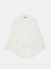 Mint Velvet Cream Broderie Trim Longline Blouse - Image 7 of 8