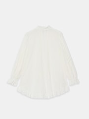 Mint Velvet Cream Broderie Trim Longline Blouse - Image 8 of 8