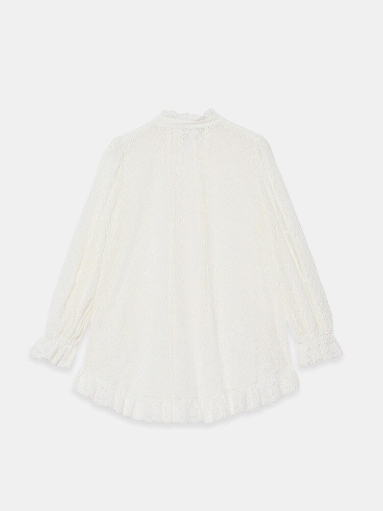 Mint Velvet Cream Broderie Trim Longline Blouse - Image 8 of 8 Mint Velvet Cream Broderie Trim Longline Blouse - Image 8 of 8