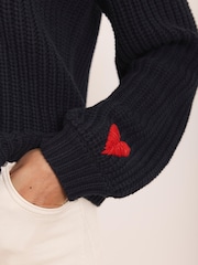 Mint Velvet Blue Heart Embroidered Cardigan - Image 4 of 8