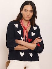 Mint Velvet Blue Heart Embroidered Cardigan - Image 5 of 8