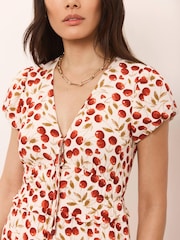 Mint Velvet Red Print Midi Dress - Image 5 of 8