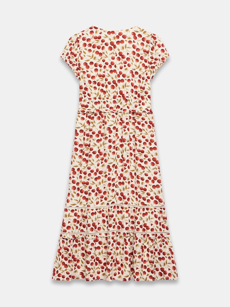 Mint Velvet Red Print Midi Dress - Image 8 of 8