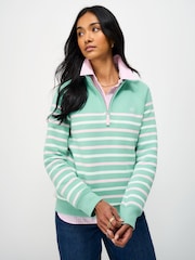 綠色 - Crew Clothing Company半拉鏈運動衫 - 圖片 1/5