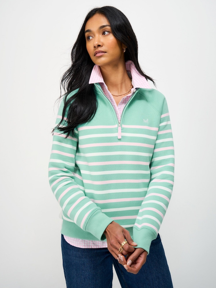 綠色 - Crew Clothing Company半拉鏈運動衫 - 圖片 1/5