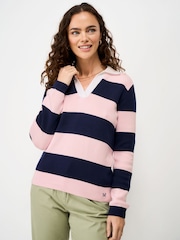 Crew Clothing Pink Cotton Rugby Jumper - Image 1 of 6