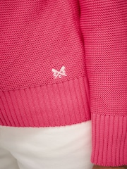 Crew Clothing Pink Lauren V-Neck Cotton Jumper - Image 4 of 5