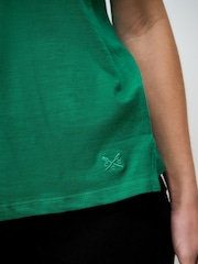 Crew Clothing Green Perfect Crew Cotton-Slub T-Shirt - Image 4 of 5