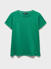 Crew Clothing Green Perfect Crew Cotton-Slub T-Shirt - Image 5 of 5