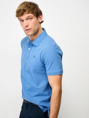 Crew Clothing Blue Classic Cotton Piqué Polo Shirt - Image 1 of 5
