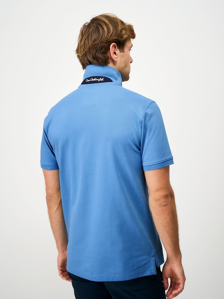 Crew Clothing Blue Classic Cotton Piqué Polo Shirt - Image 2 of 5