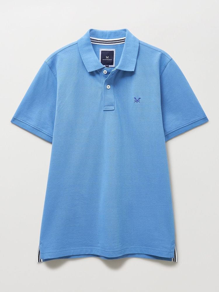 Crew Clothing Blue Classic Cotton Piqué Polo Shirt - Image 5 of 5