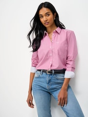 Crew Clothing Pink Relaxed Fit Cotton Poplin Shirt - Image 1 of 5