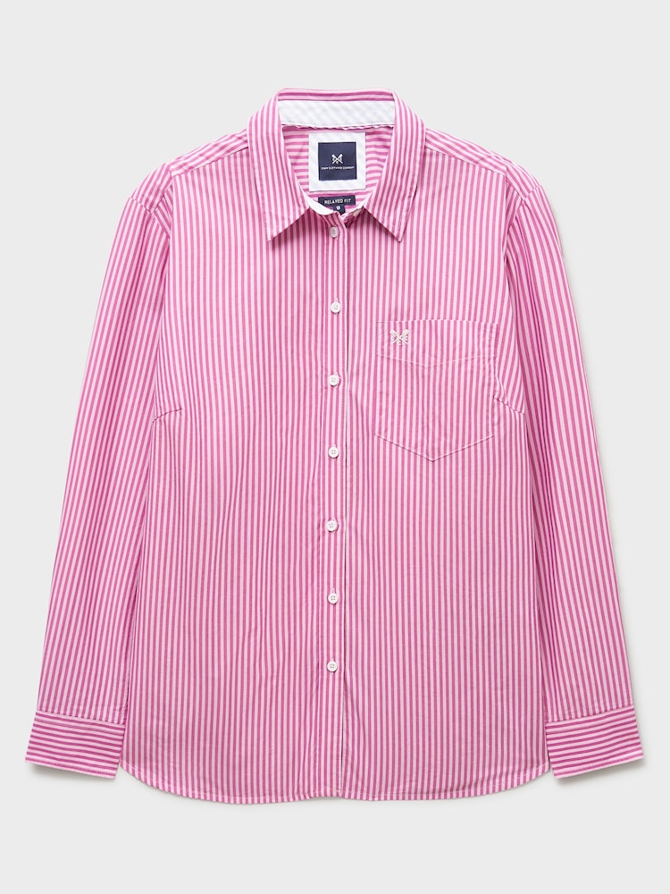 Crew Clothing Pink Relaxed Fit Cotton Poplin Shirt - Image 5 of 5