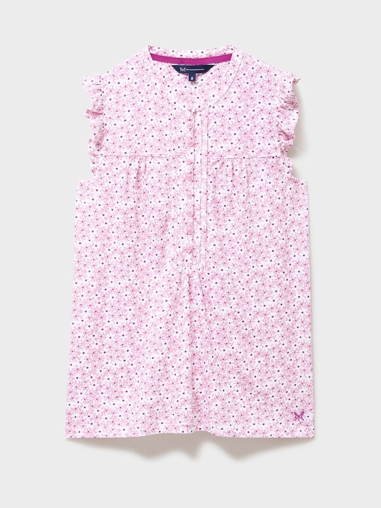 Crew Clothing Pink Lydia Cotton-Linen Blouse - Image 5 of 5