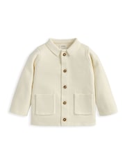 Mamas & Papas White Collared Knitted Cardigan - Image 2 of 2