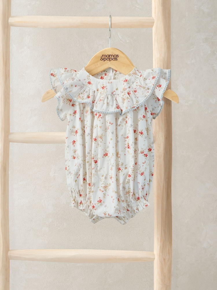 Mamas & Papas Cream Floral Romper - Image 1 of 2