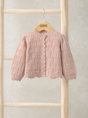 Mamas & Papas Pink Fancy Delicate Knit Cardigan - Image 1 of 2