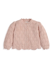 Mamas & Papas Pink Fancy Delicate Knit Cardigan - Image 2 of 2