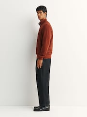 Belstaff Red Classic Fleece Quarter Zip Sweatshirt - Image 4 of 8