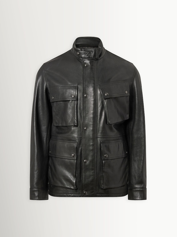 Belstaff Black Competitor Leather Jacket - Image 1 of 5 Belstaff Black Competitor Leather Jacket - Image 1 of 5
