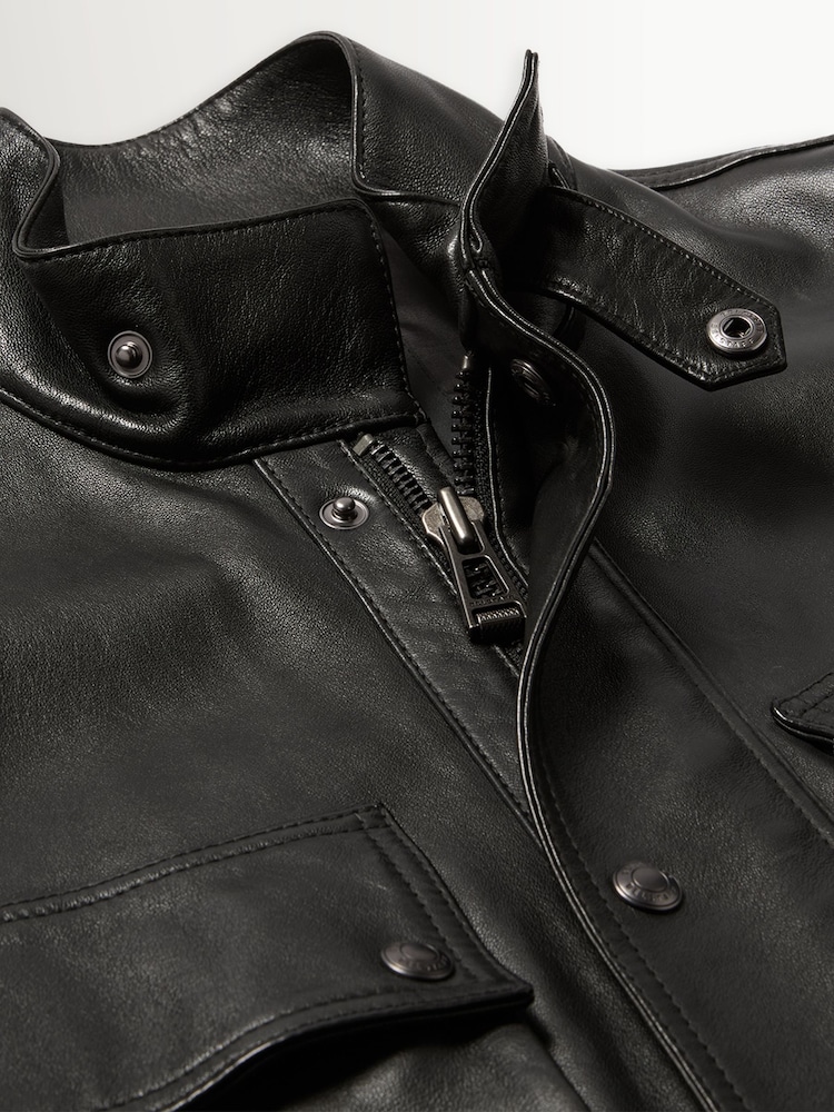 Belstaff Black Competitor Leather Jacket - Image 2 of 5 Belstaff Black Competitor Leather Jacket - Image 2 of 5